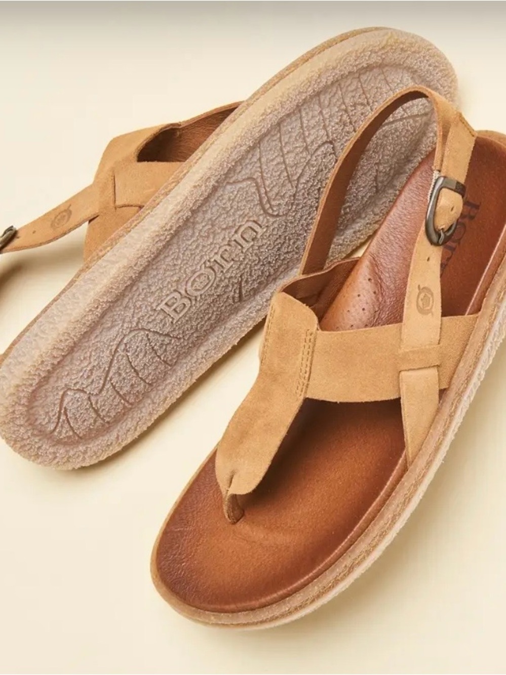 Born Women’s Cammie Brown Leather Sandals Size 8 (39)